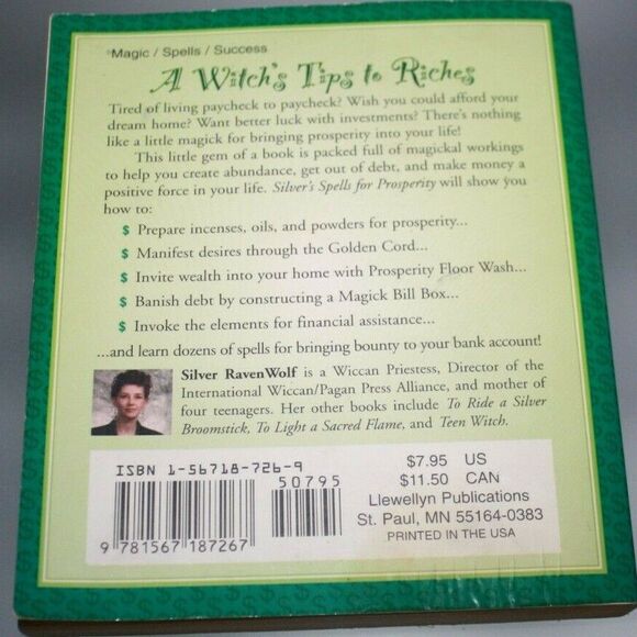 Silver's Spells for Prosperity by Ravenwolf, Silver Paperback Book GUC Free Ship - Picture 4 of 4